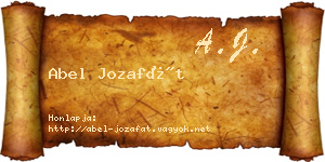 Abel Jozafát névjegykártya